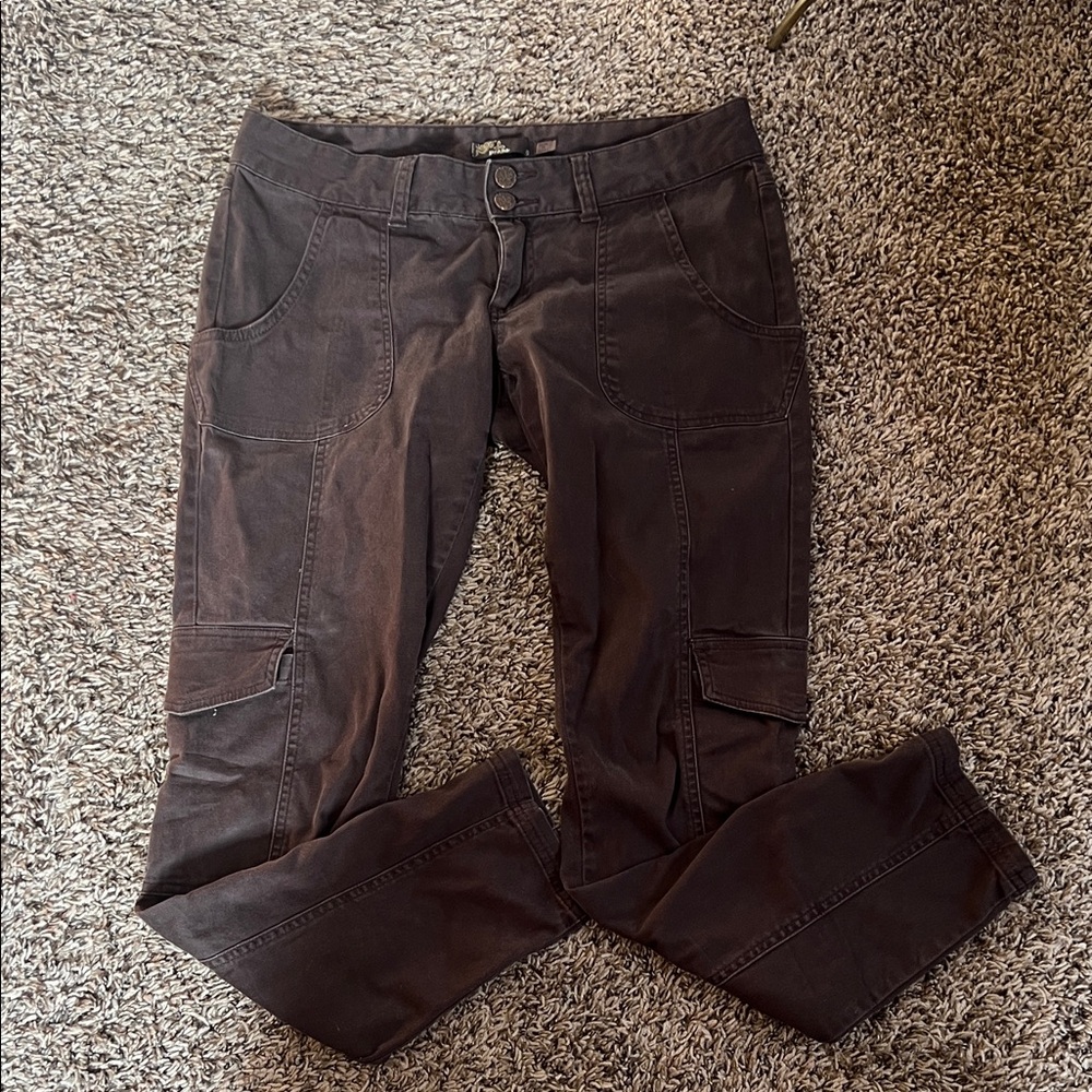 Prana Dark Brown Cargo hiking low rise skinny Pants